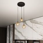 Lampa sufitowa wisząca nowoczesna minimalistyczna COSMO 3 czarna klosze kule miodowe premium
