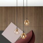 Lampa sufitowa wisząca nowoczesna minimalistyczna COSMO 3 czarna klosze kule miodowe premium