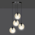 Lampa sufitowa wisząca nowoczesna minimalistyczna COSMO 4 czarna klosze kule miodowe premium