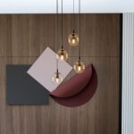 Lampa sufitowa wisząca nowoczesna minimalistyczna COSMO 4 czarna klosze kule miodowe premium