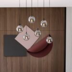 Lampa sufitowa wisząca nowoczesna minimalistyczna COSMO 6 czarna klosze kule grafit