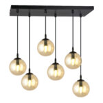 Lampa sufitowa wisząca nowoczesna minimalistyczna COSMO 6 czarna klosze kule miodowe