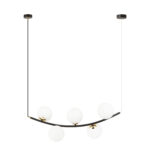 Lampa sufitowa wisząca nowoczesna minimalistyczna RITZ 5 czarna klosze kule biel opal