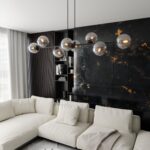 Lampa sufitowa wisząca nowoczesna minimalistyczna ROSSI 8 czarna klosze kule grafit