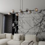 Lampa sufitowa wisząca nowoczesna minimalistyczna ROSSI 8 czarna klosze kule grafit