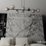 Lampa sufitowa wisząca nowoczesna minimalistyczna ROSSI 8 czarna klosze kule grafit