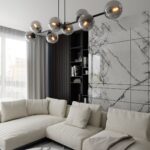 Lampa sufitowa wisząca nowoczesna minimalistyczna ROSSI 8 czarna klosze kule grafit