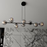 Lampa sufitowa wisząca nowoczesna minimalistyczna ROSSI 8 czarna klosze kule grafit
