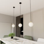Lampa sufitowa wisząca nowoczesna minimalistyczna ROYAL 1 czarna złota klosz kula