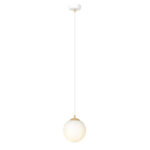 Lampa sufitowa wisząca nowoczesna minimalistyczna ROYAL 1 biała złota klosz kula