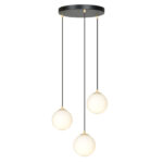 Lampa sufitowa wisząca nowoczesna minimalistyczna ROYAL 3 czarna złota klosze kule