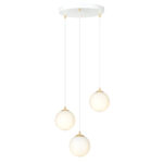 Lampa sufitowa wisząca nowoczesna minimalistyczna ROYAL 3 biała złota klosze kule