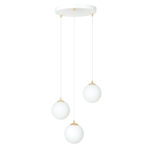 Lampa sufitowa wisząca nowoczesna minimalistyczna ROYAL 3 biała złota klosze kule