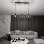 Lampa sufitowa wisząca nowoczesna minimalistyczna industrialna ONYX 3 czarna loft