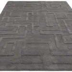Dywan nowoczesny Maze Charcoal minimalistyczny wełniany geometryczny