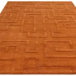 Dywan nowoczesny Maze Rust minimalistyczny wełniany geometryczny