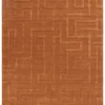 Dywan nowoczesny Maze Rust minimalistyczny wełniany geometryczny
