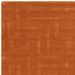 Dywan nowoczesny Maze Rust minimalistyczny wełniany geometryczny