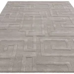 Dywan nowoczesny Maze Silver minimalistyczny wełniany geometryczny
