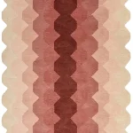 Dywan nowoczesny wełniany Hive Pink geometryczny