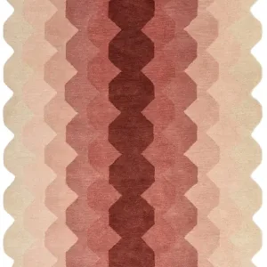 Dywan nowoczesny wełniany Hive Pink geometryczny