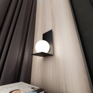 Nowoczesny Kinkiet biała kula minimalistyczny FORM 5 BLACK 1166/5 czarny