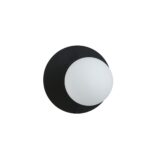 Nowoczesny Kinkiet biała kula minimalistyczny OSLO K1 BLACK/OPAL 1187/K1 czarny