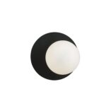 Nowoczesny Kinkiet biała kula minimalistyczny OSLO K1 BLACK/OPAL 1187/K1 czarny