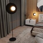 Nowoczesny Kinkiet biała kula minimalistyczny OSLO K1 BLACK/OPAL 1187/K1 czarny