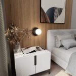 Nowoczesny Kinkiet biała kula minimalistyczny OSLO K1 BLACK/OPAL 1187/K1 czarny