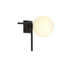 Nowoczesny Kinkiet kula biała minimalistyczny IMAGO 1G BLACK/OPAL 1130/1G czarny