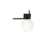 Nowoczesny Kinkiet kula biała minimalistyczny IMAGO 1G BLACK/OPAL 1130/1G czarny