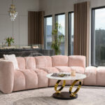 Designerska Sofa modułowa GRAND P+R+SP nowoczesna nowojorska Plush Boucle