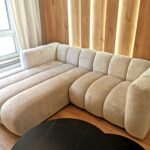 Narożnik lewy nowoczesny nowojorski Plush Boucle - sofa modułowa GRAND