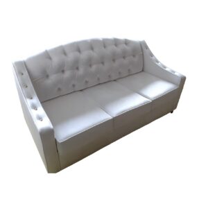 Wygodna sofa glamour MARGO modern classic hamptons pikowana biała z linii ESCLUSIVO