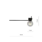 Nowoczesny Kinkiet kula minimalistyczny IMAGO 1F BL GRAFIT loft klosz czarny grafit