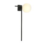 Nowoczesny Kinkiet kula minimalistyczny IMAGO 1F BL OPAL loft klosz czarna biała