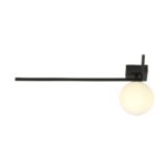 Nowoczesny Kinkiet kula minimalistyczny IMAGO 1F BL OPAL loft klosz czarna biała