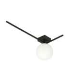 Nowoczesny Kinkiet kula minimalistyczny IMAGO 1F BL OPAL loft klosz czarna biała