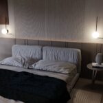 Nowoczesny Kinkiet kula minimalistyczny IMAGO 1F BL OPAL loft klosz czarna biała