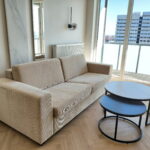 Nowoczesna sofa hotelowa ALICANTE rozkładana sztruksowa z włoską funkcją spania z linii ESCLUSIVO