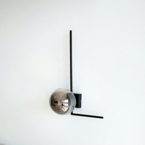 Nowoczesny Kinkiet kula minimalistyczny IMAGO 1F BL GRAFIT loft klosz czarny grafit