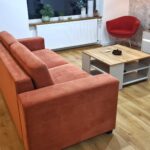 Nowoczesna sofa hotelowa ALICANTE rozkładana sztruksowa z włoską funkcją spania z linii ESCLUSIVO