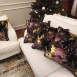 Luksusowa poduszka DECOR dekoracyjna glamour fioletowa z połyskiem z linii ROYAL
