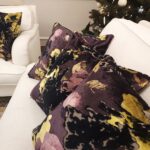Luksusowa poduszka DECOR dekoracyjna glamour fioletowa z połyskiem z linii ROYAL