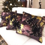 Luksusowa poduszka DECOR dekoracyjna glamour fioletowa z połyskiem z linii ROYAL