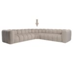 Narożnik róg slim nowoczesny Plush Boucle - sofa modułowa GRAND