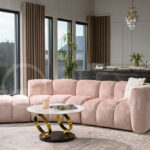 Designerska Sofa modułowa GRAND P+R+SP nowoczesna nowojorska Plush Boucle